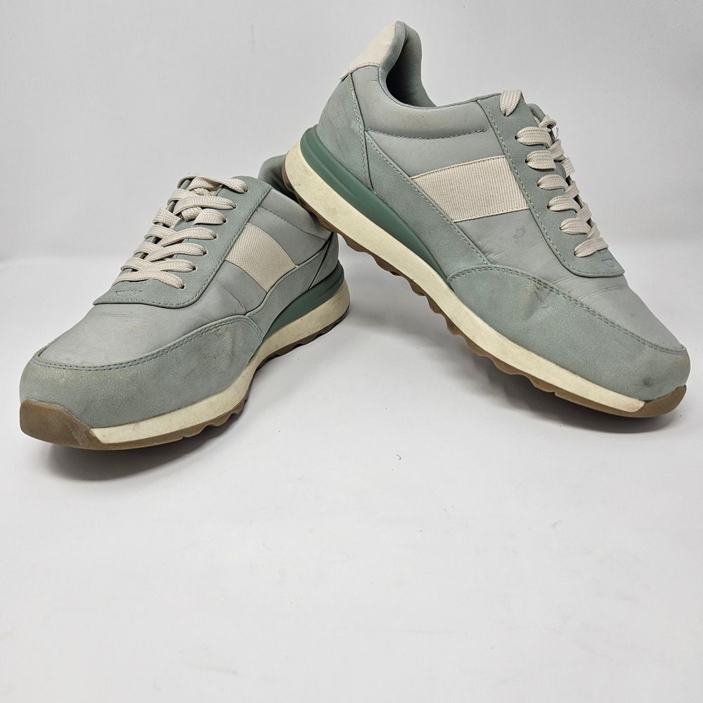 DV Dolce Vita Zabbie Seafoam Green Cream Mixed Media Lace Up Sneakers Womens 10